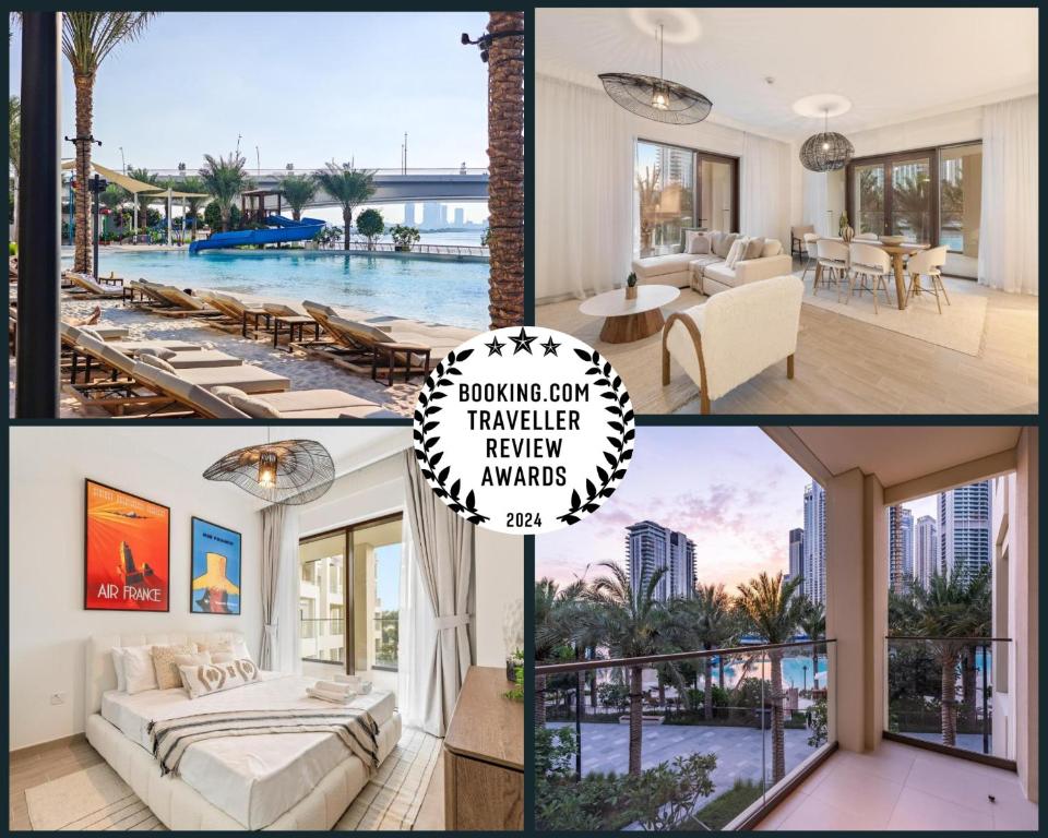 Beachfront Oasis, Terrace, Pool & Garden in Dubai