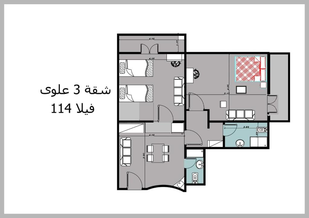 Chalet 3 VILLA114 first floor 2bed rooms and 2 bathrooms sea view green beach